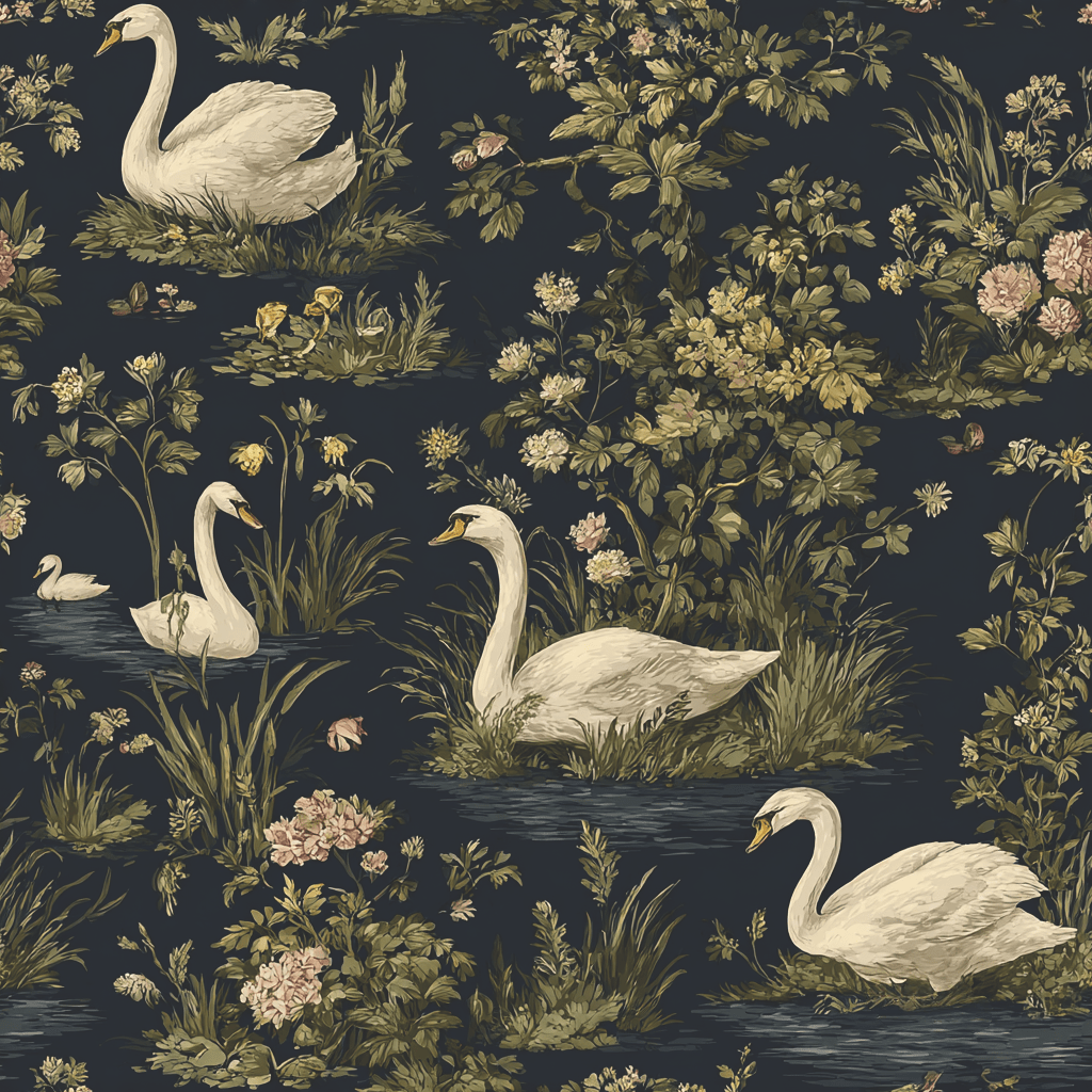 Rosie Swans Wallpaper - Painted Paper
