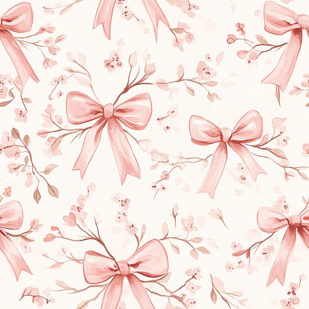Rosie's Ribbons Wallpaper - Painted Paper