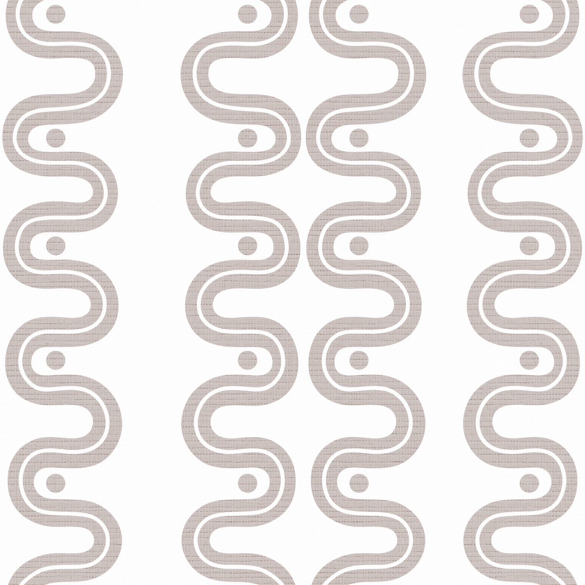 Round About - Lilac & White Faux Grasscloth Wallpaper - Painted Paper