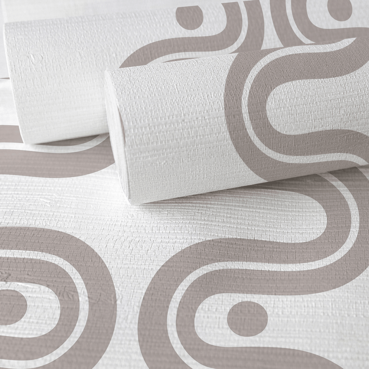 Round About - Lilac & White Faux Grasscloth Wallpaper - Painted Paper