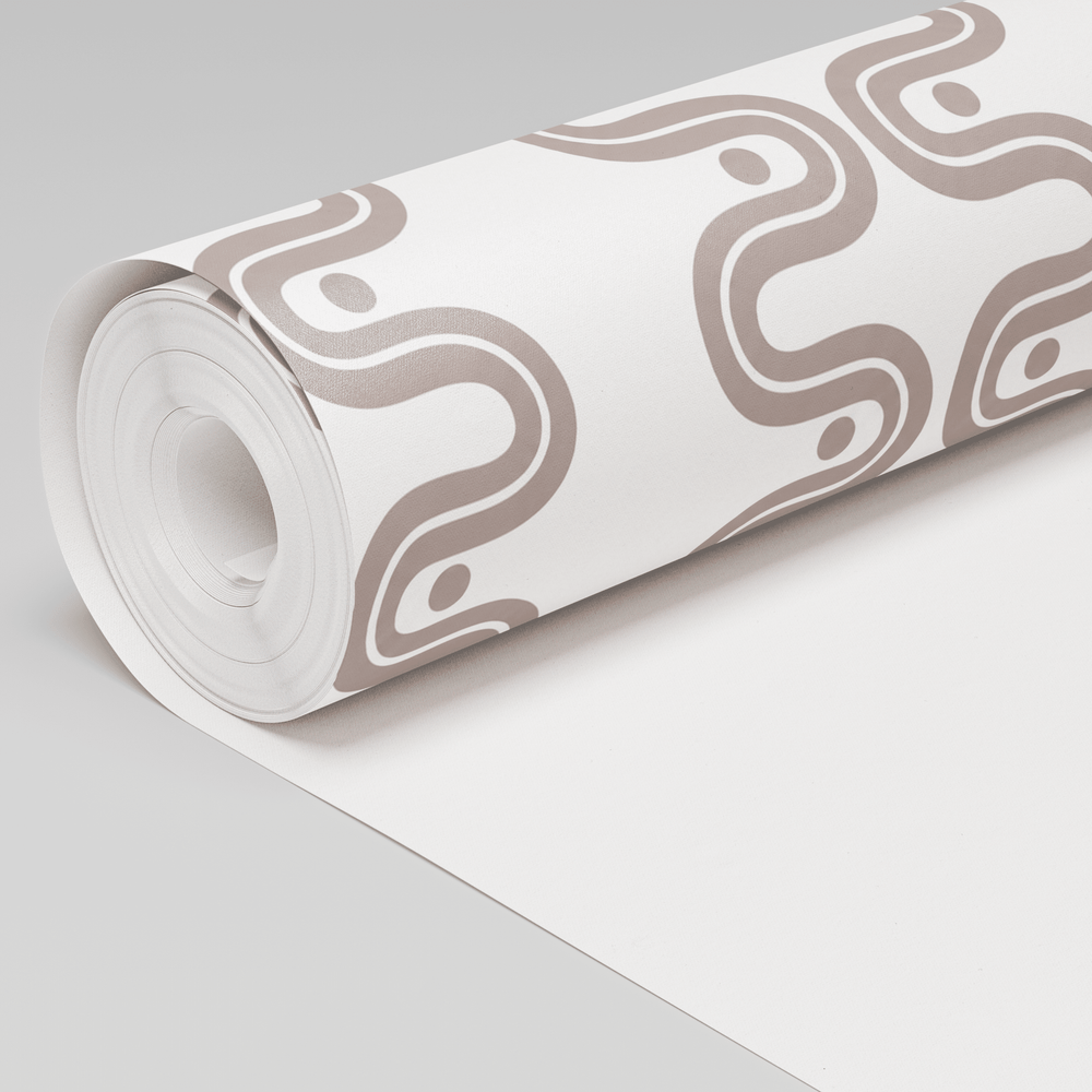 Round About - Lilac & White Wallpaper - Painted Paper