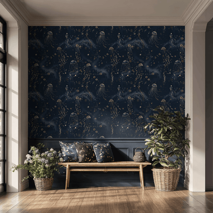 Roxanna Deep Sea Wallpaper - Painted Paper