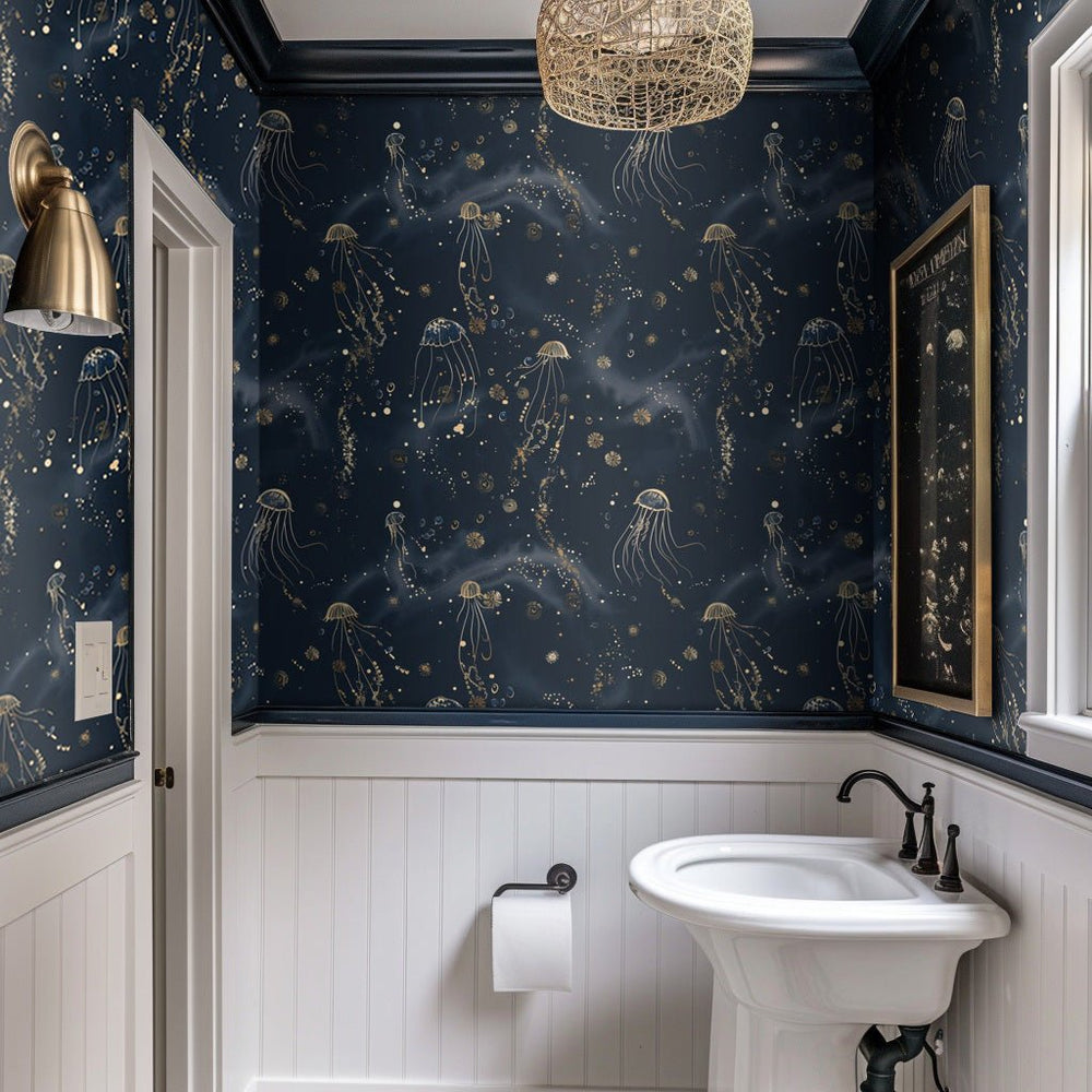 Roxanna Deep Sea Wallpaper - Painted Paper