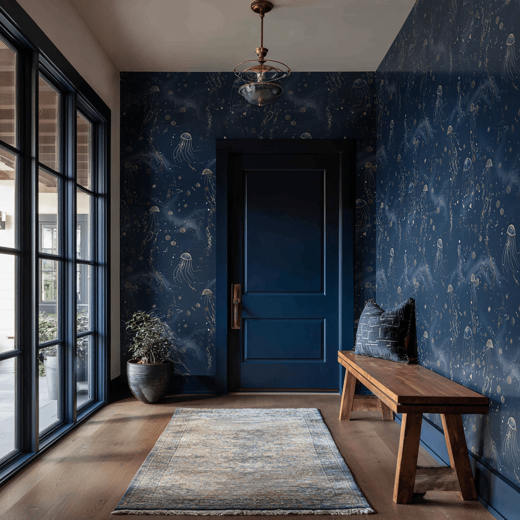 Roxanna Deep Sea Wallpaper - Painted Paper