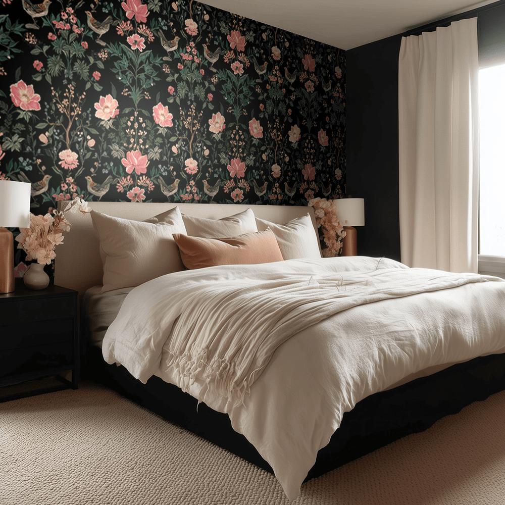 Ruby Petals Wallpaper - Painted Paper