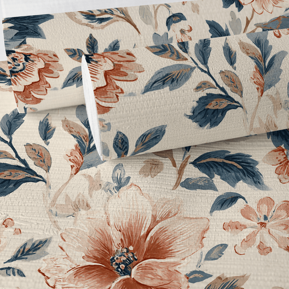 Rust & Rose Faux Grasscloth Wallpaper - Painted Paper