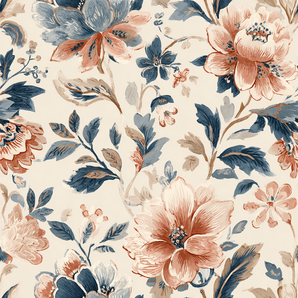 Rust & Rose Wallpaper - Painted Paper