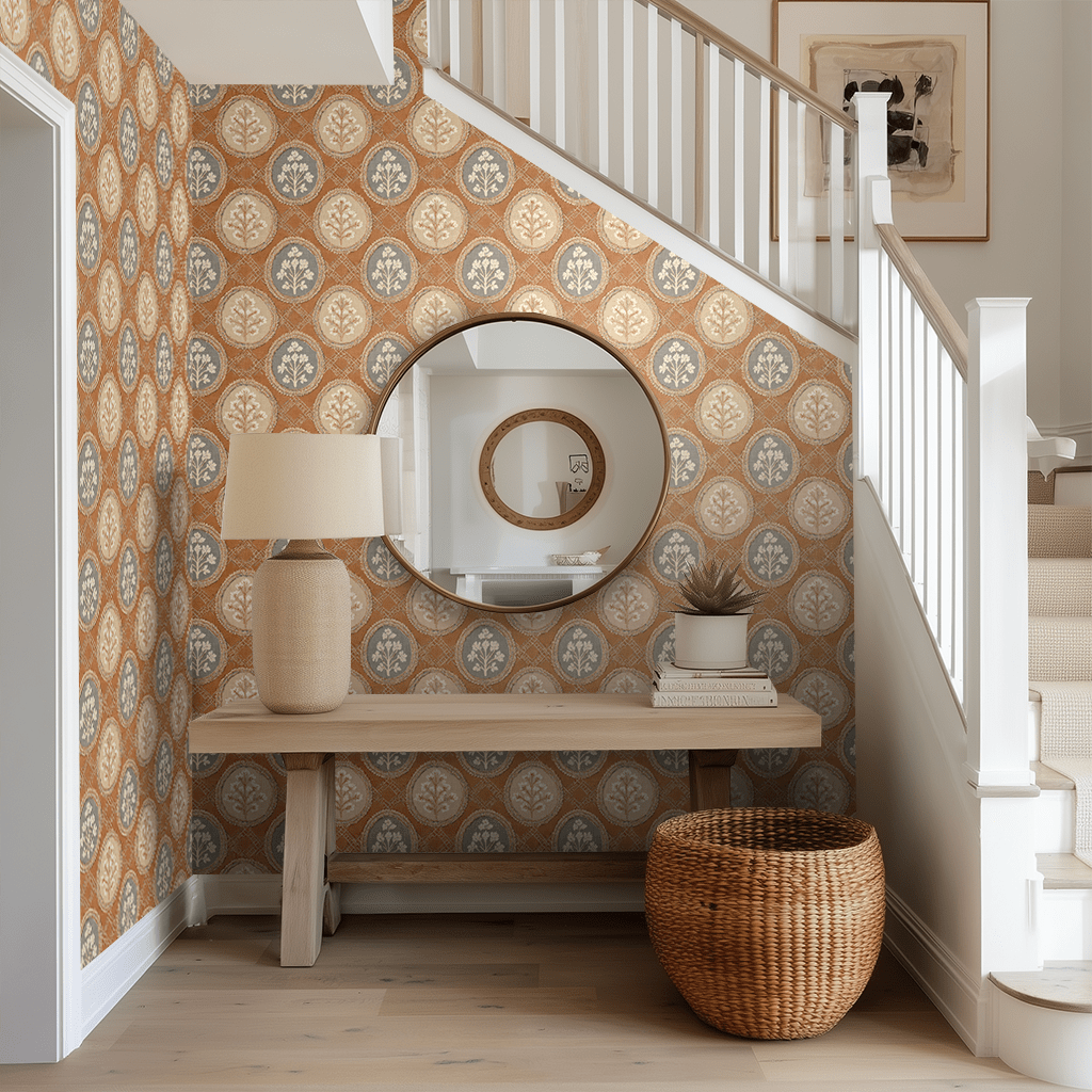 Rustic Medallion Wallpaper - Painted Paper