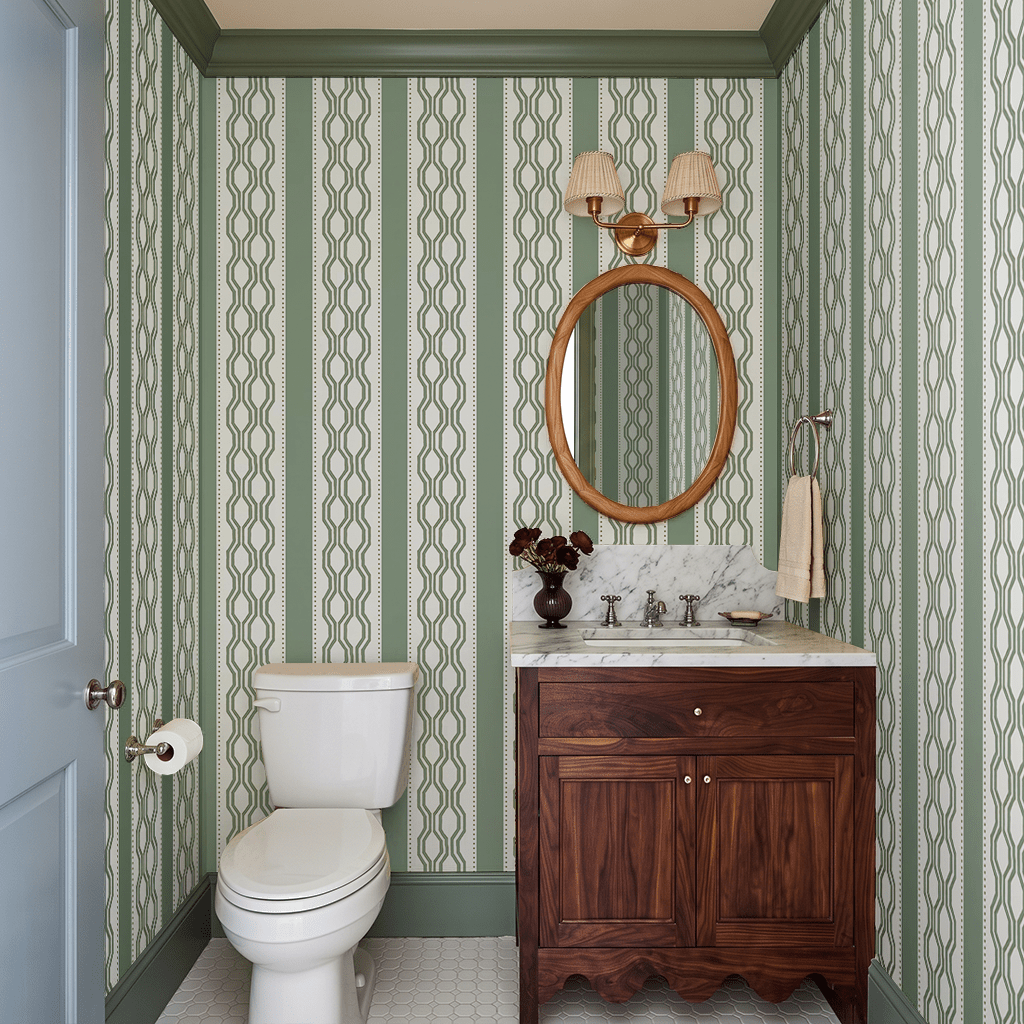 Sage Soiree Wallpaper - Painted Paper