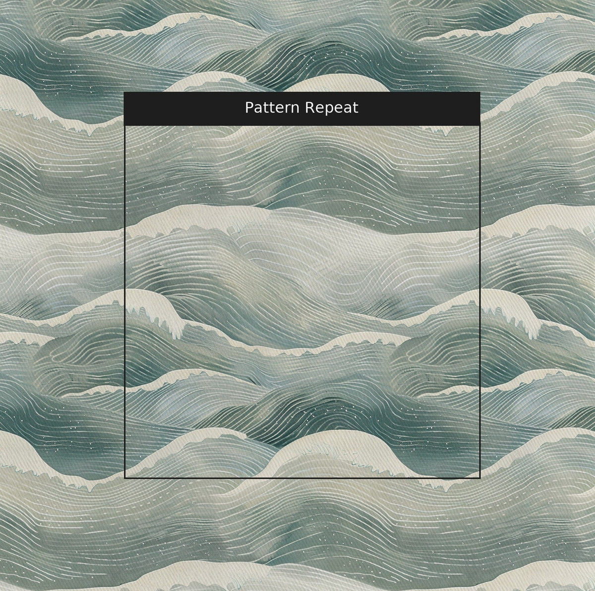 Saltwater Waves - Fabric - Painted Paper