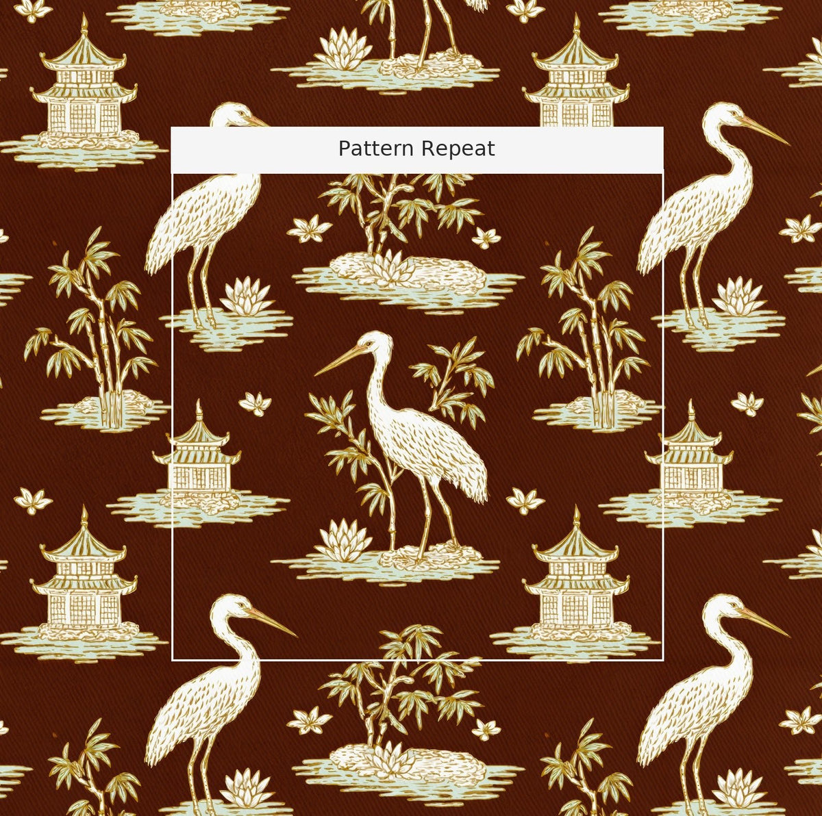 Sandhill Cranes - Fabric - Painted Paper