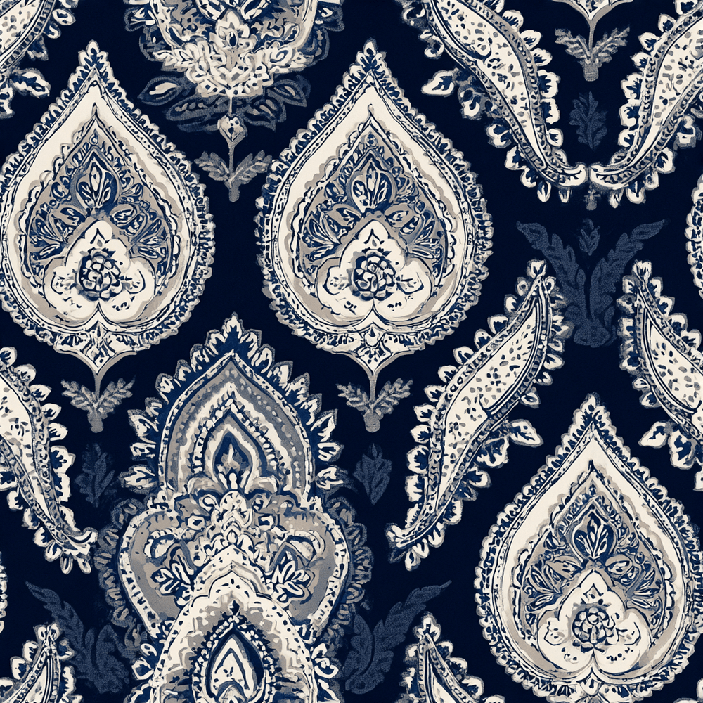 Sapphire Parlour Wallpaper - Painted Paper