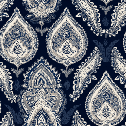Sapphire Parlour Wallpaper - Painted Paper
