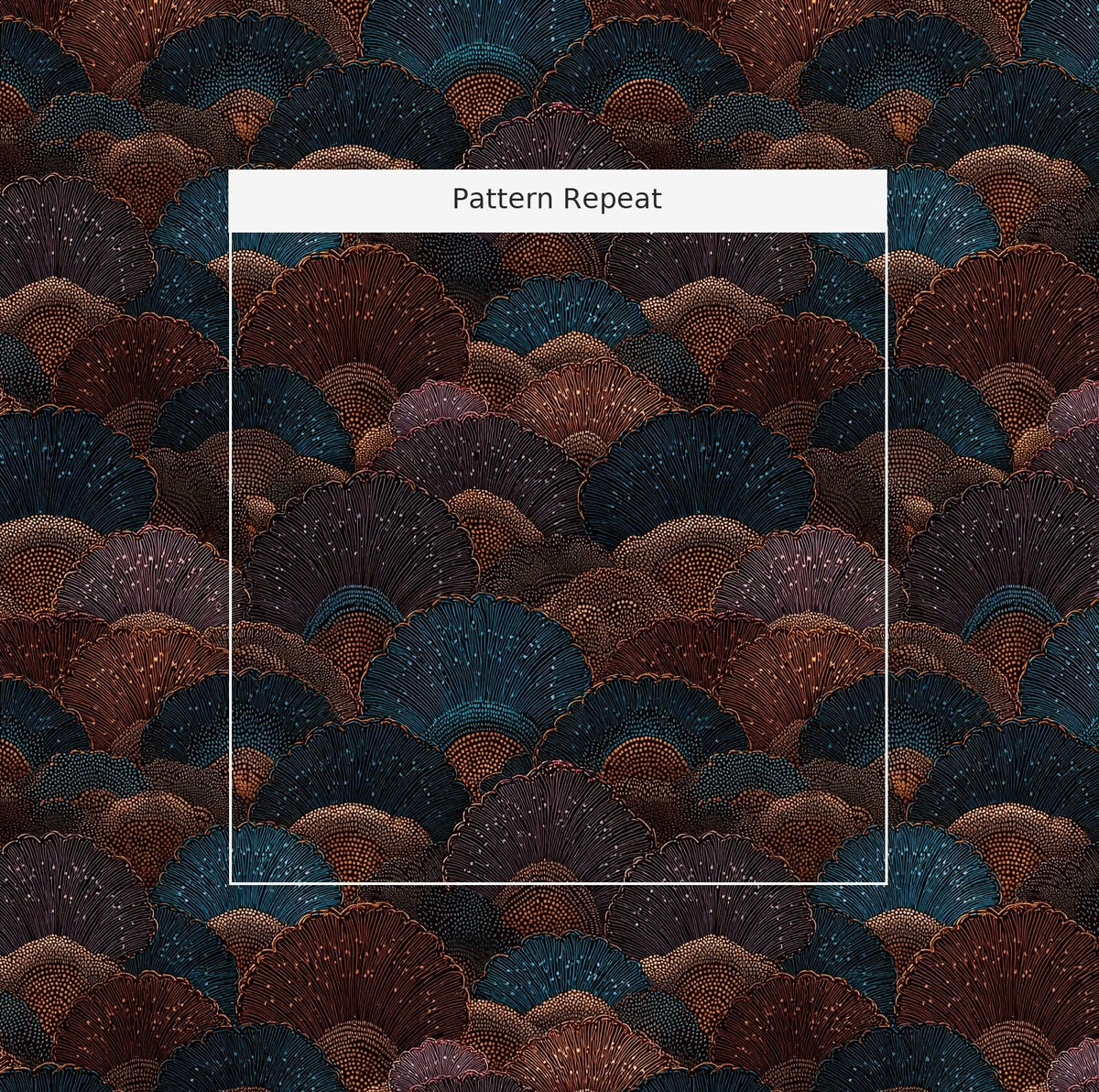 Scallop Mirage - Fabric - Painted Paper