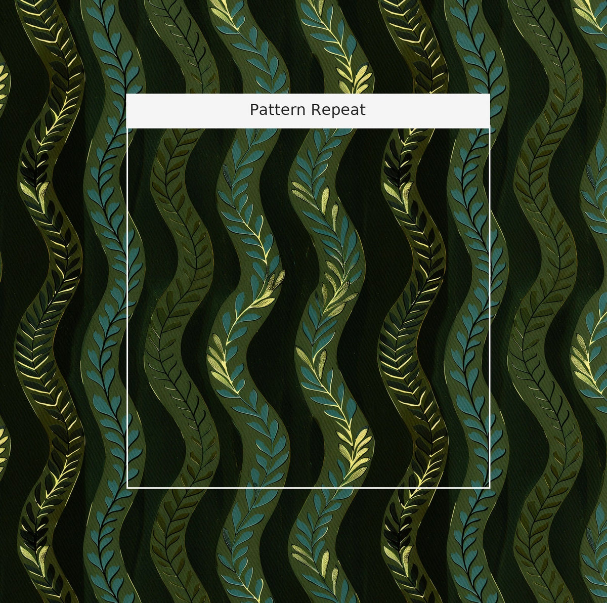 Sea Serpent Ikat - Fabric - Painted Paper