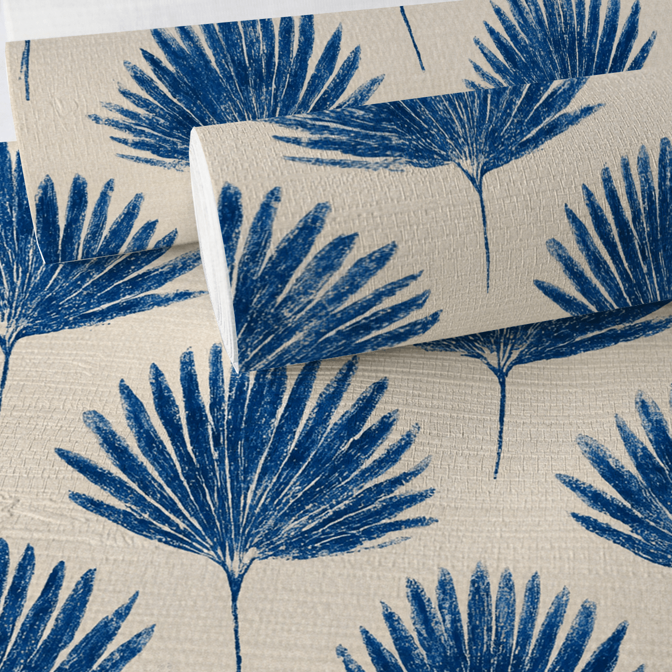 Seabreeze Palm Faux Grasscloth Wallpaper - Painted Paper