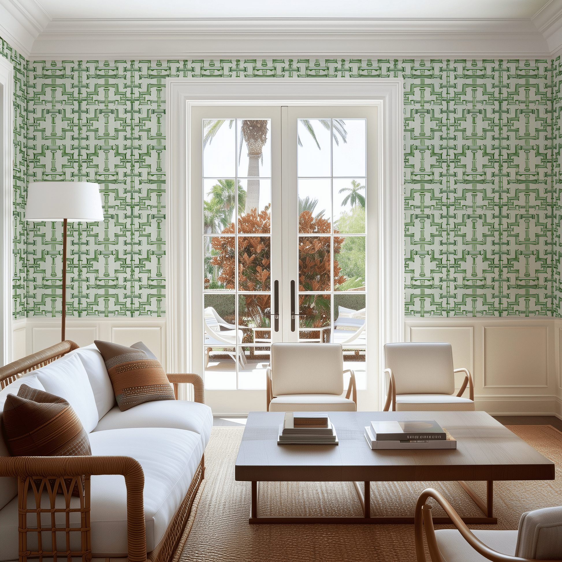 Seagrass Trellis Wallpaper - Painted Paper