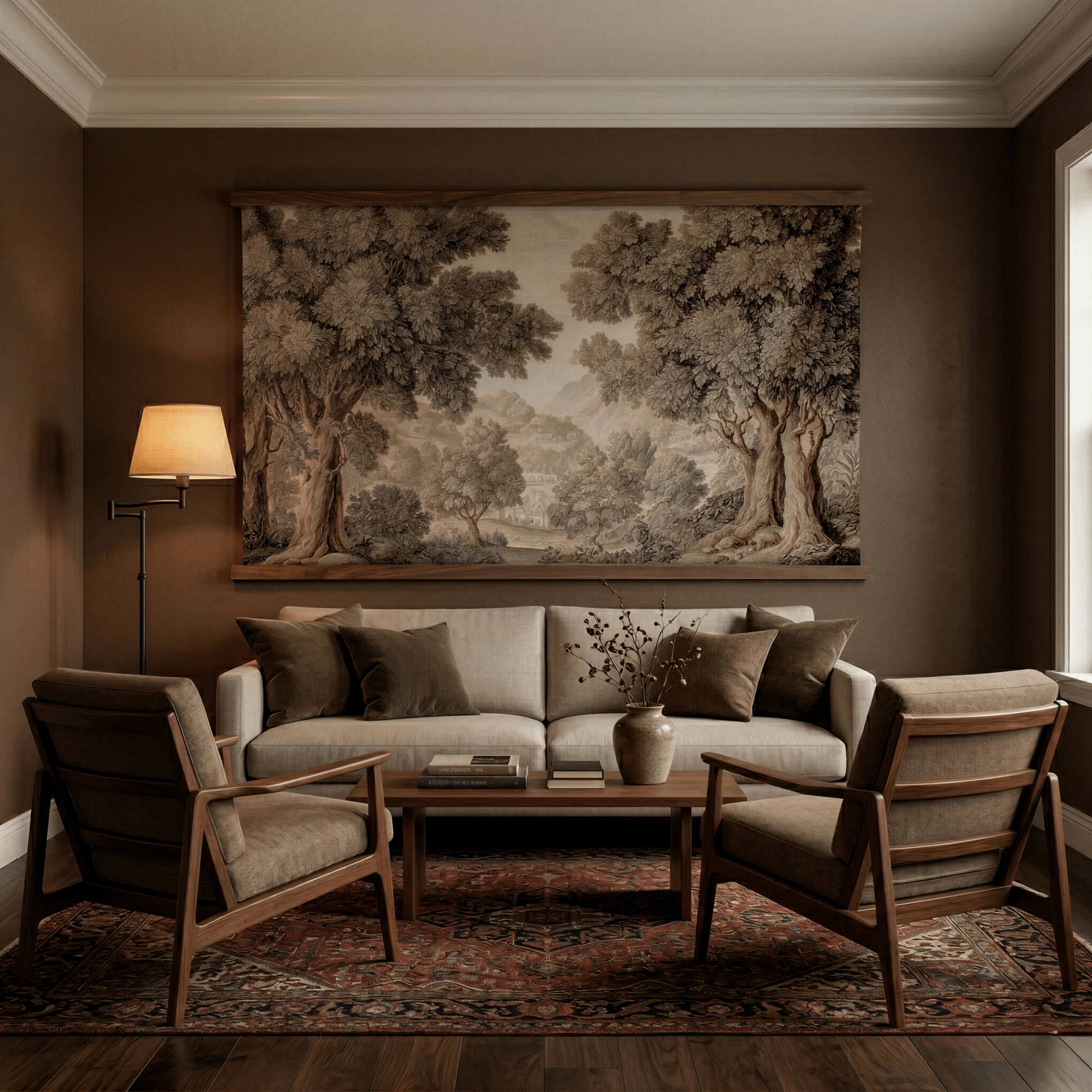 Sepia Grove Study - Tapestry - Painted Paper