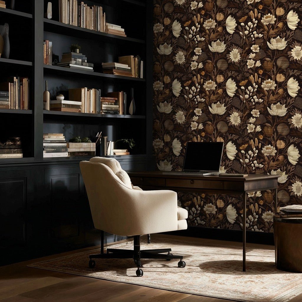 Sepia Sonata Faux Grasscloth Wallpaper - Painted Paper