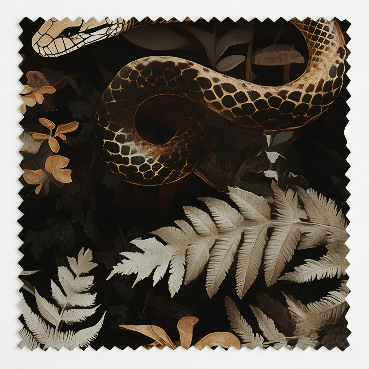 Serpent & Fern - Fabric - Painted Paper