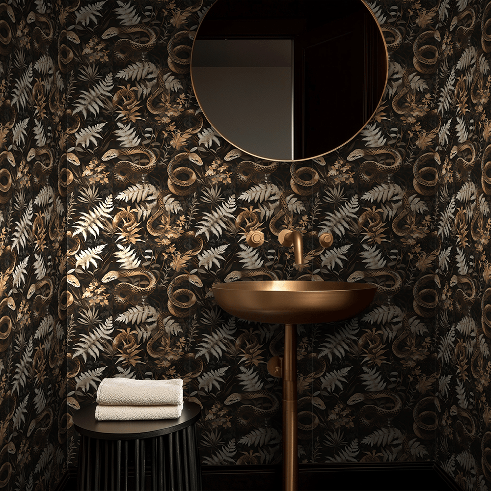 Serpent & Fern Wallpaper - Painted Paper
