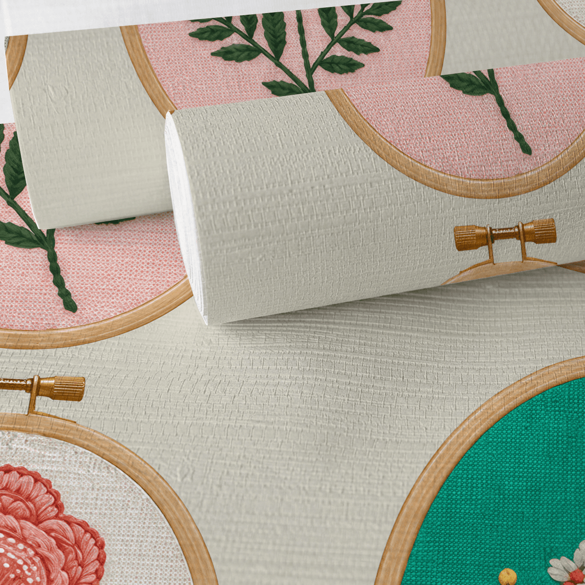 Sew Lovely Faux Grasscloth Wallpaper - Painted Paper