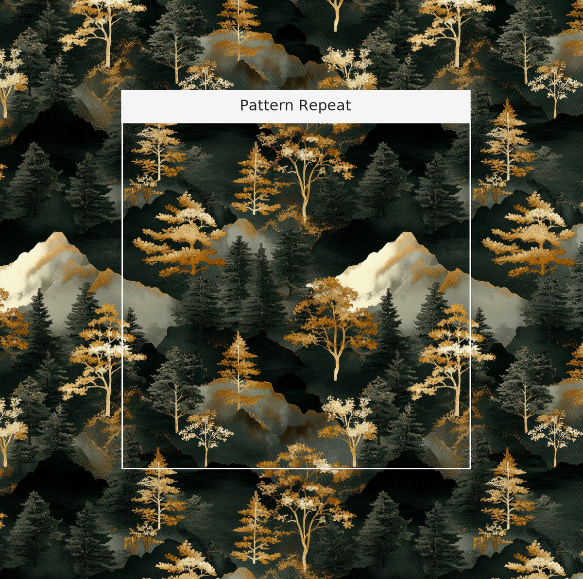 Shadow Pine - Fabric - Painted Paper