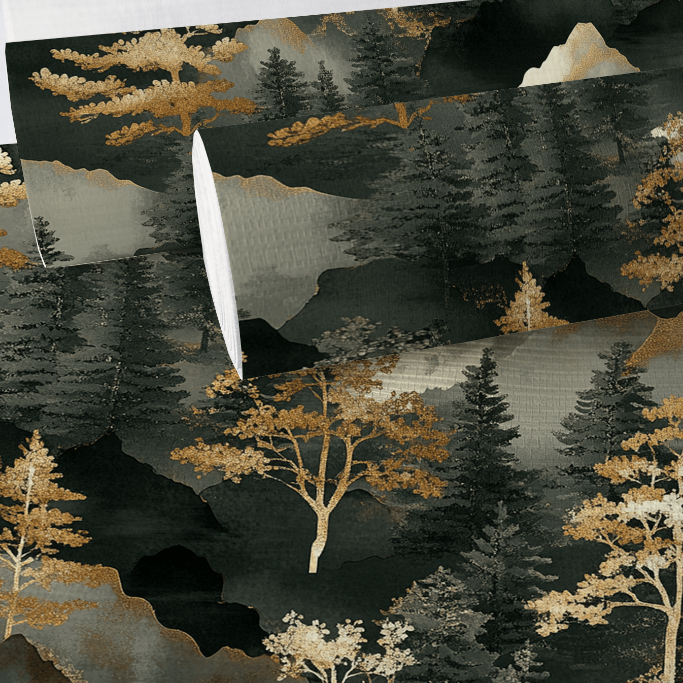 Shadow Pine Faux Grasscloth Wallpaper - Painted Paper