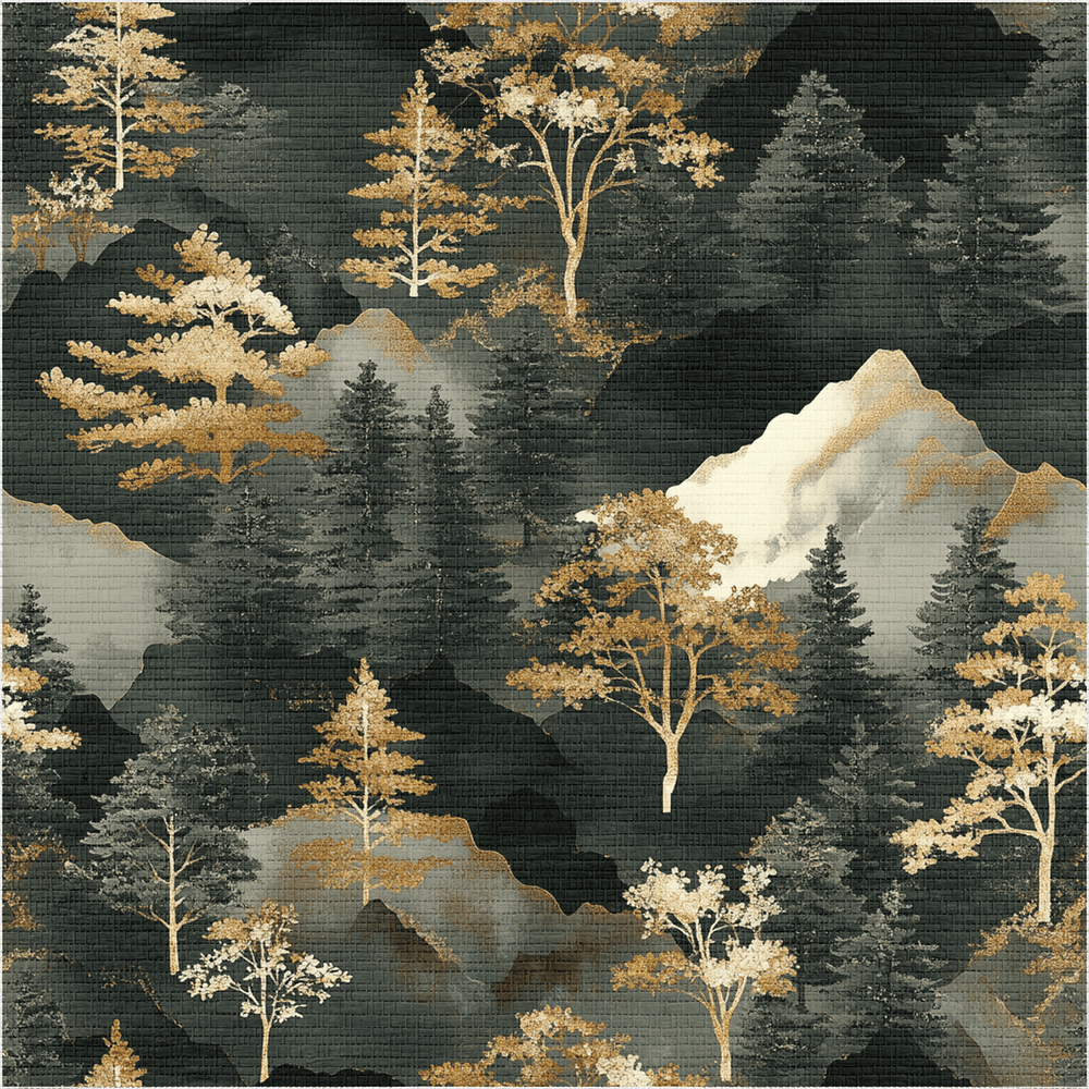 Shadow Pine Faux Grasscloth Wallpaper - Painted Paper