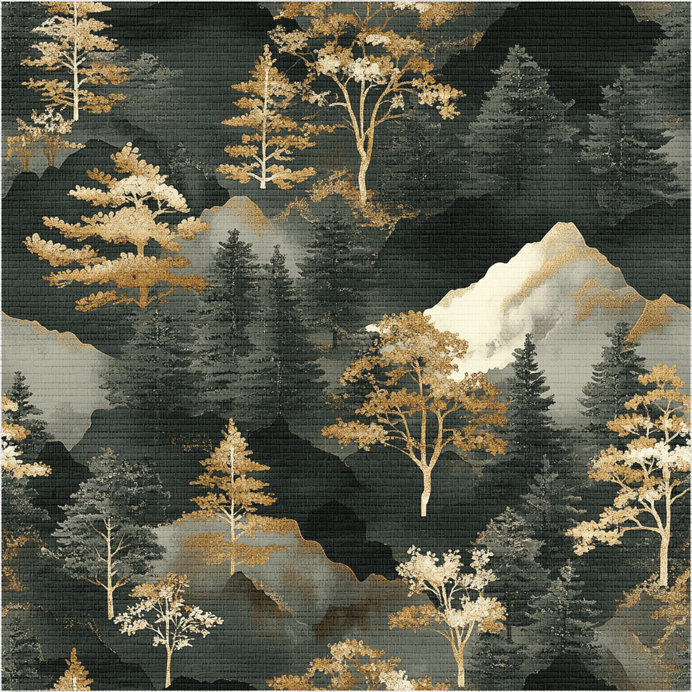 Shadow Pine Faux Grasscloth Wallpaper - Painted Paper