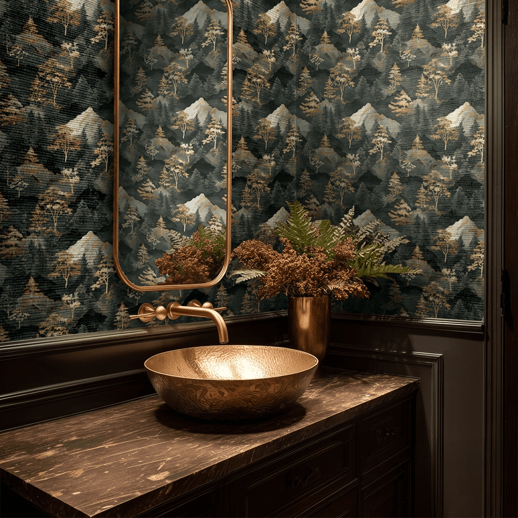 Shadow Pine Faux Grasscloth Wallpaper - Painted Paper
