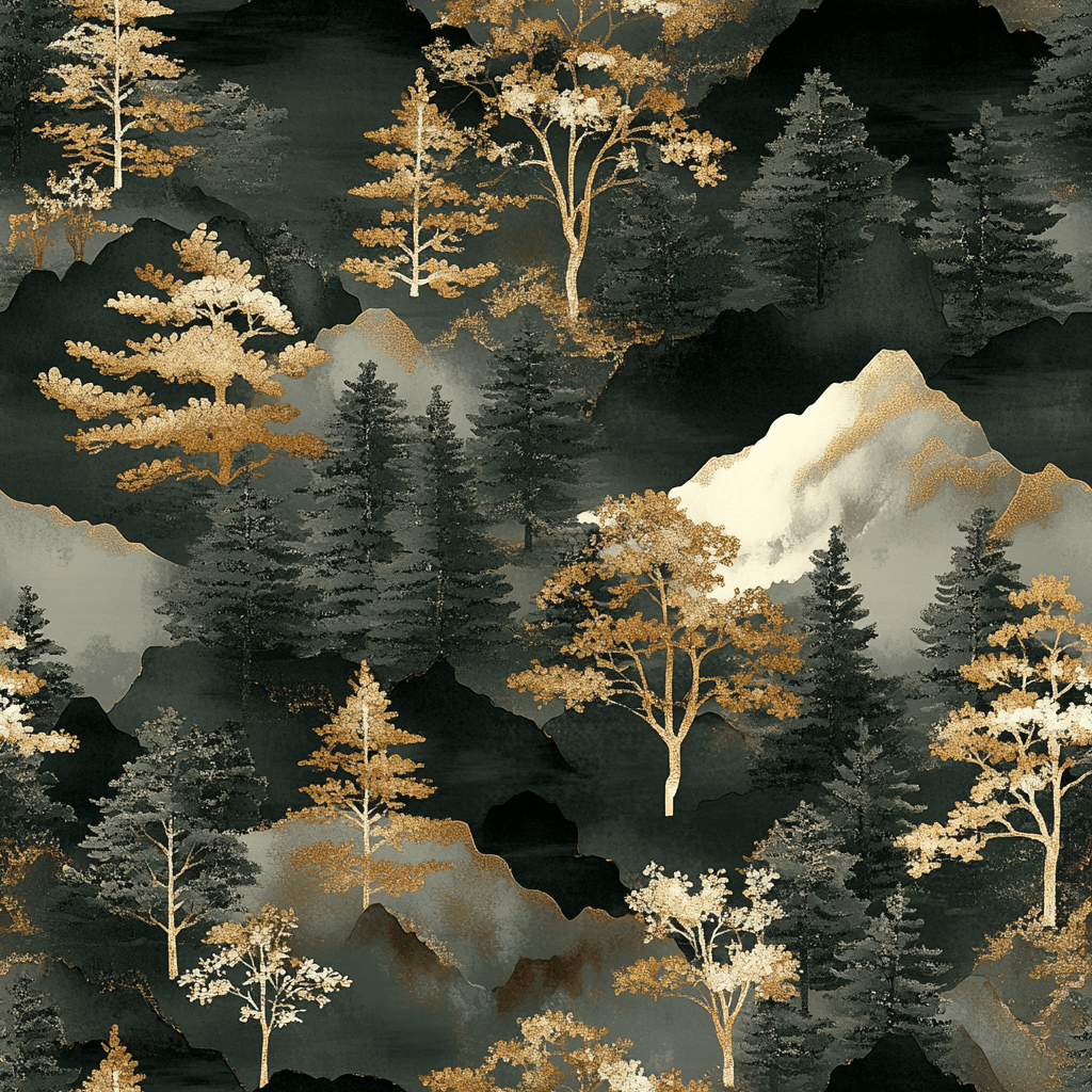 Shadow Pine Wallpaper - Painted Paper