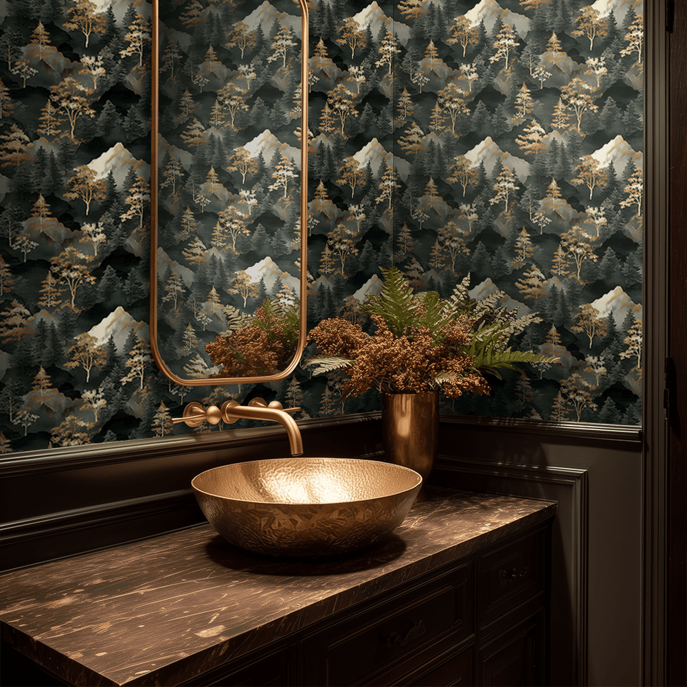 Shadow Pine Wallpaper - Painted Paper