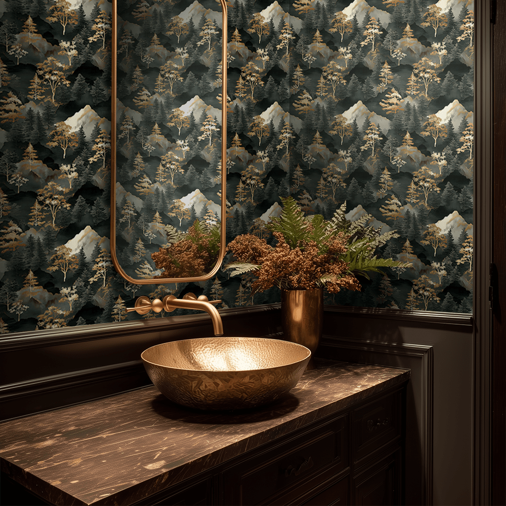 Shadow Pine Wallpaper - Painted Paper