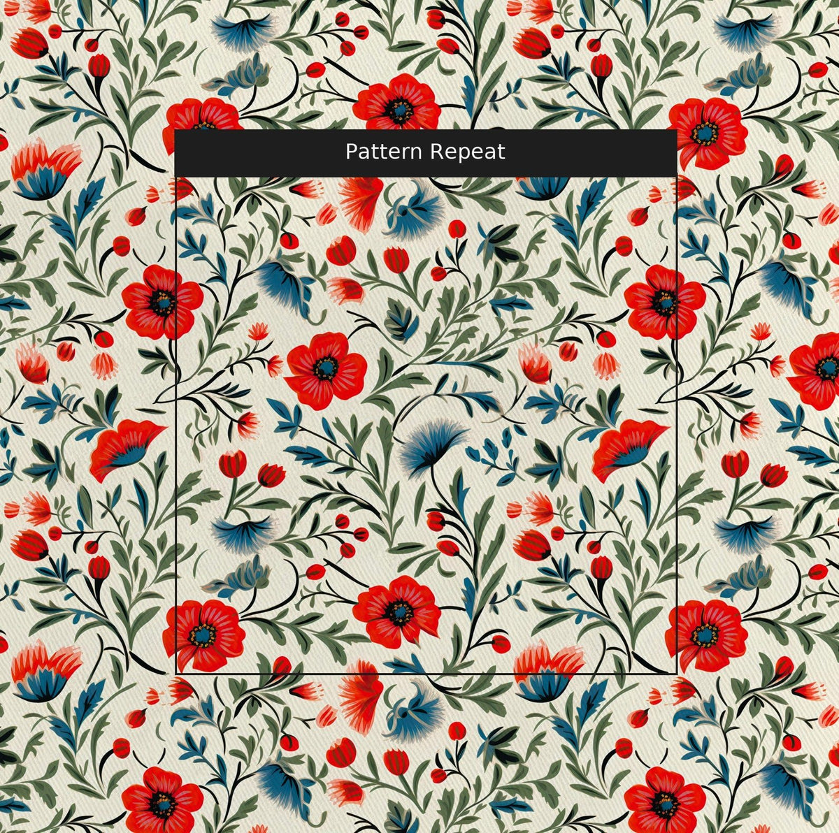 Shiloh Floral - Fabric - Painted Paper