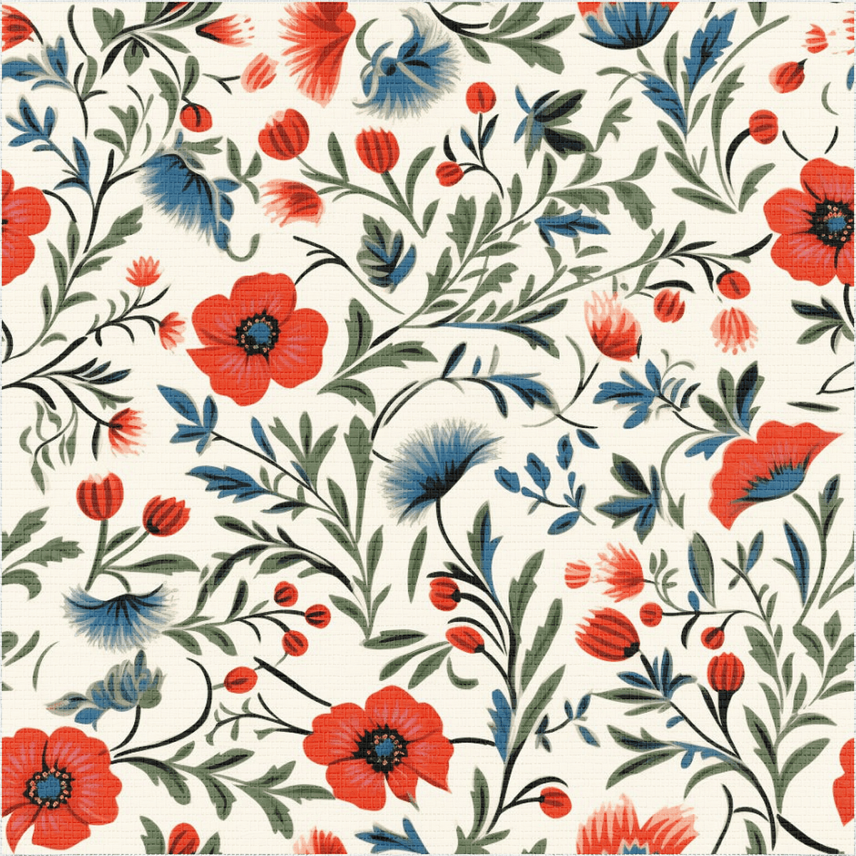 Shiloh Floral Faux Grasscloth Wallpaper - Painted Paper