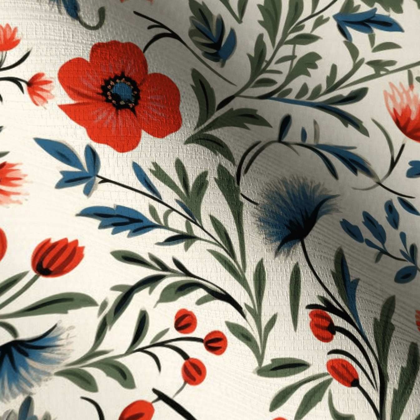 Shiloh Floral Faux Grasscloth Wallpaper - Painted Paper