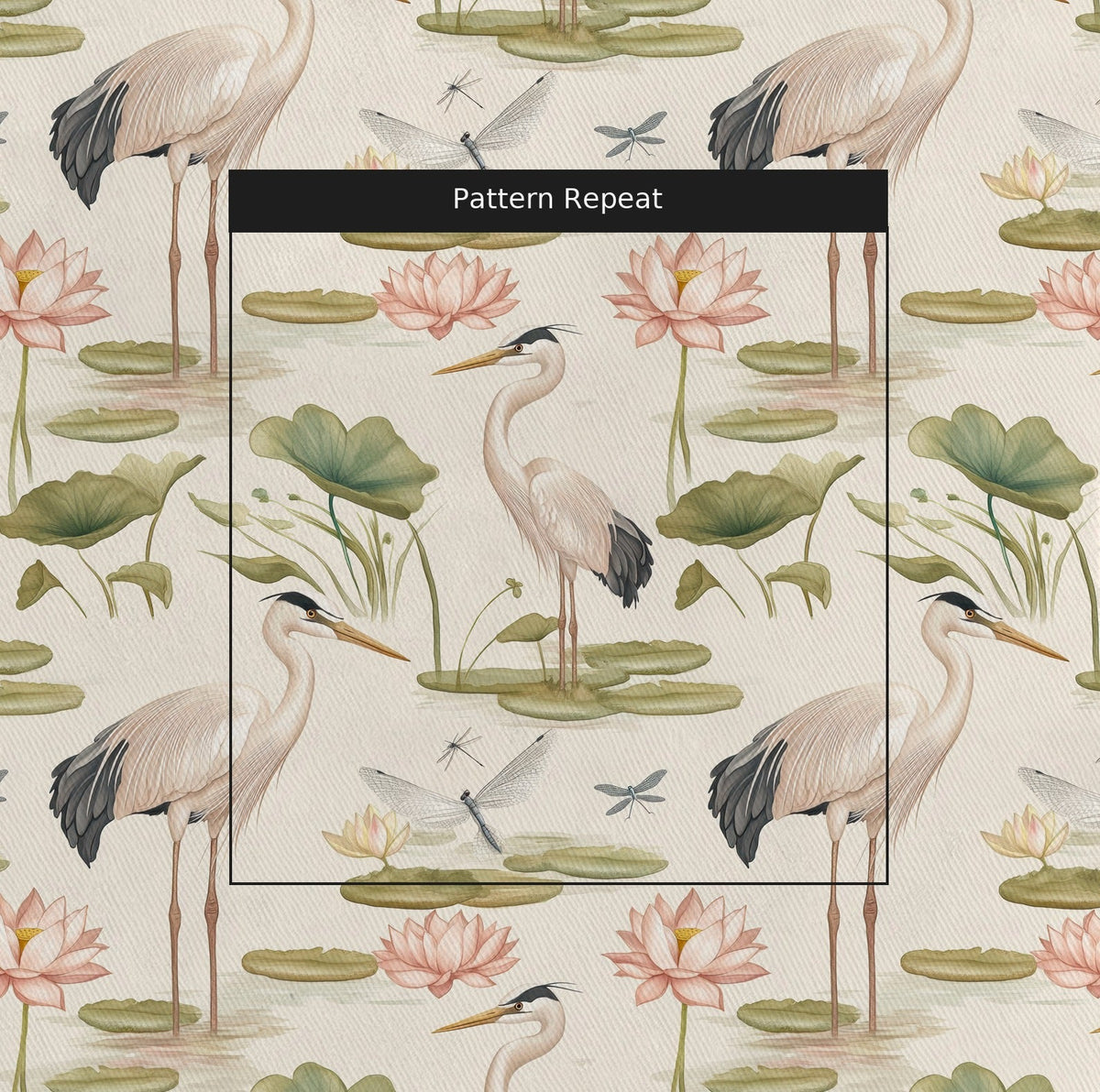 Silent Lilypond - Fabric - Painted Paper