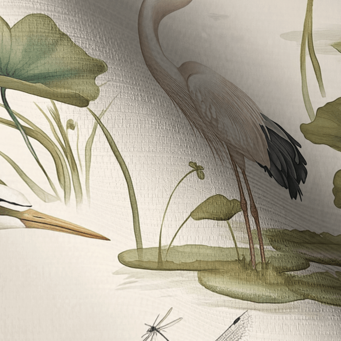 Silent Lilypond Faux Grasscloth Wallpaper - Painted Paper