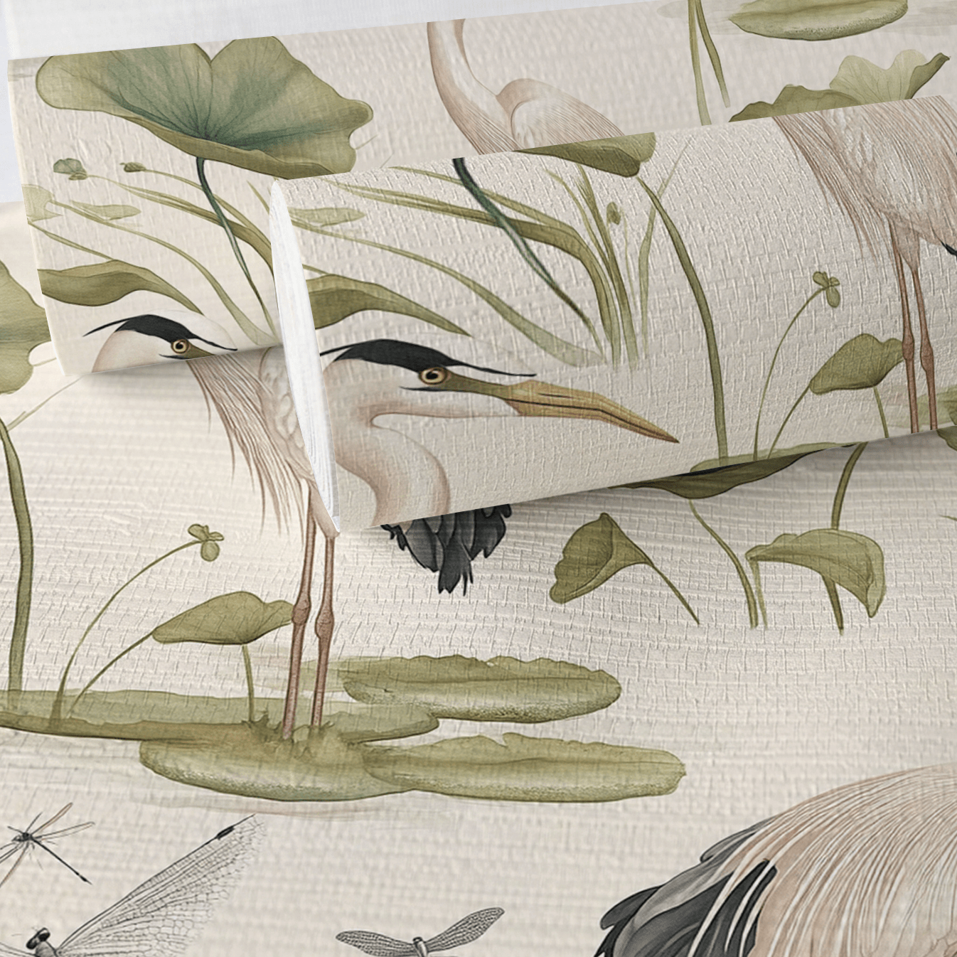 Silent Lilypond Faux Grasscloth Wallpaper - Painted Paper