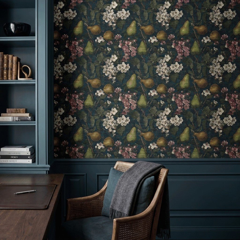 Silken Pear Faux Grasscloth Wallpaper - Painted Paper