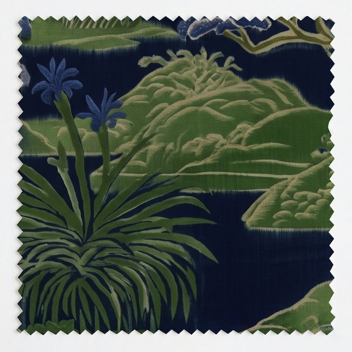 Skipping Stone - Navy - Fabric - Painted Paper