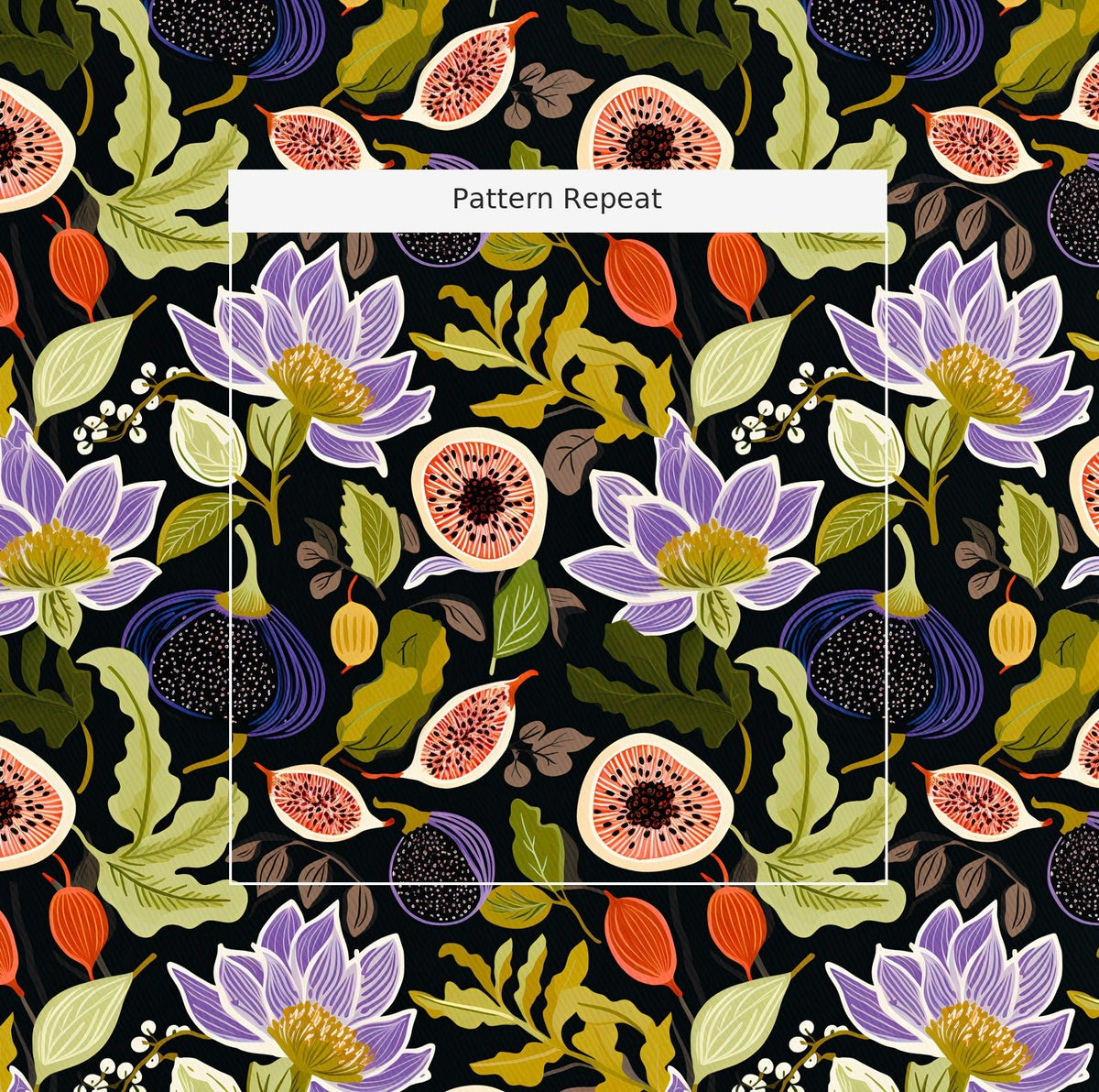 Sloane Fig Floral - Fabric - Painted Paper