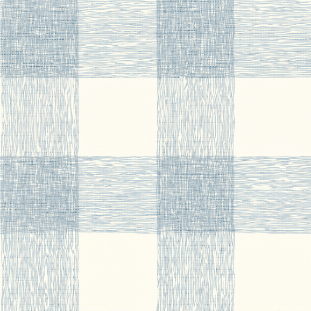 Softly Squared - Blue - Faux Grasscloth Wallpaper - Painted Paper