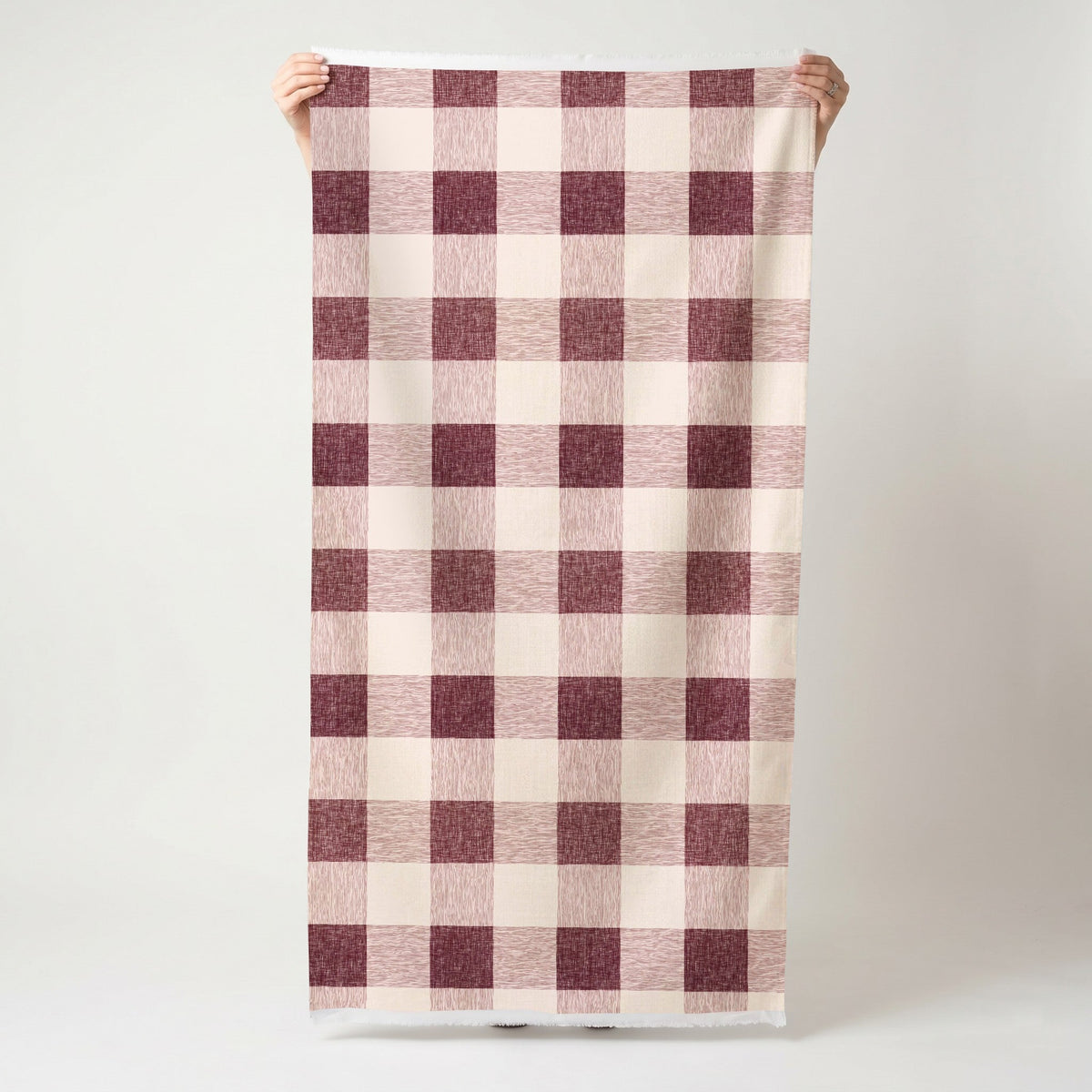 Softly Squared - Burgundy - Fabric - Painted Paper