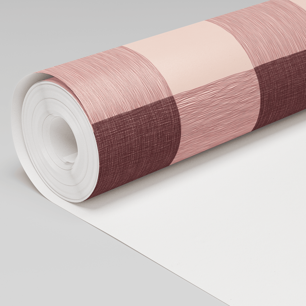 Softly Squared - Burgundy Wallpaper - Painted Paper