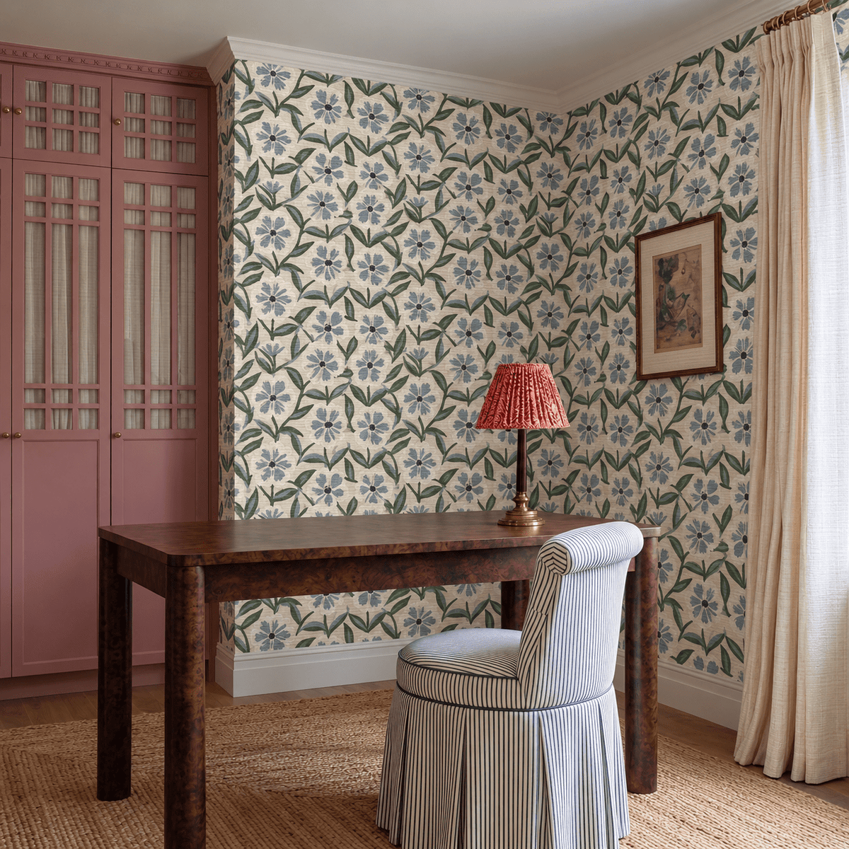 Somewhere Lovely Faux Grasscloth Wallpaper - Painted Paper