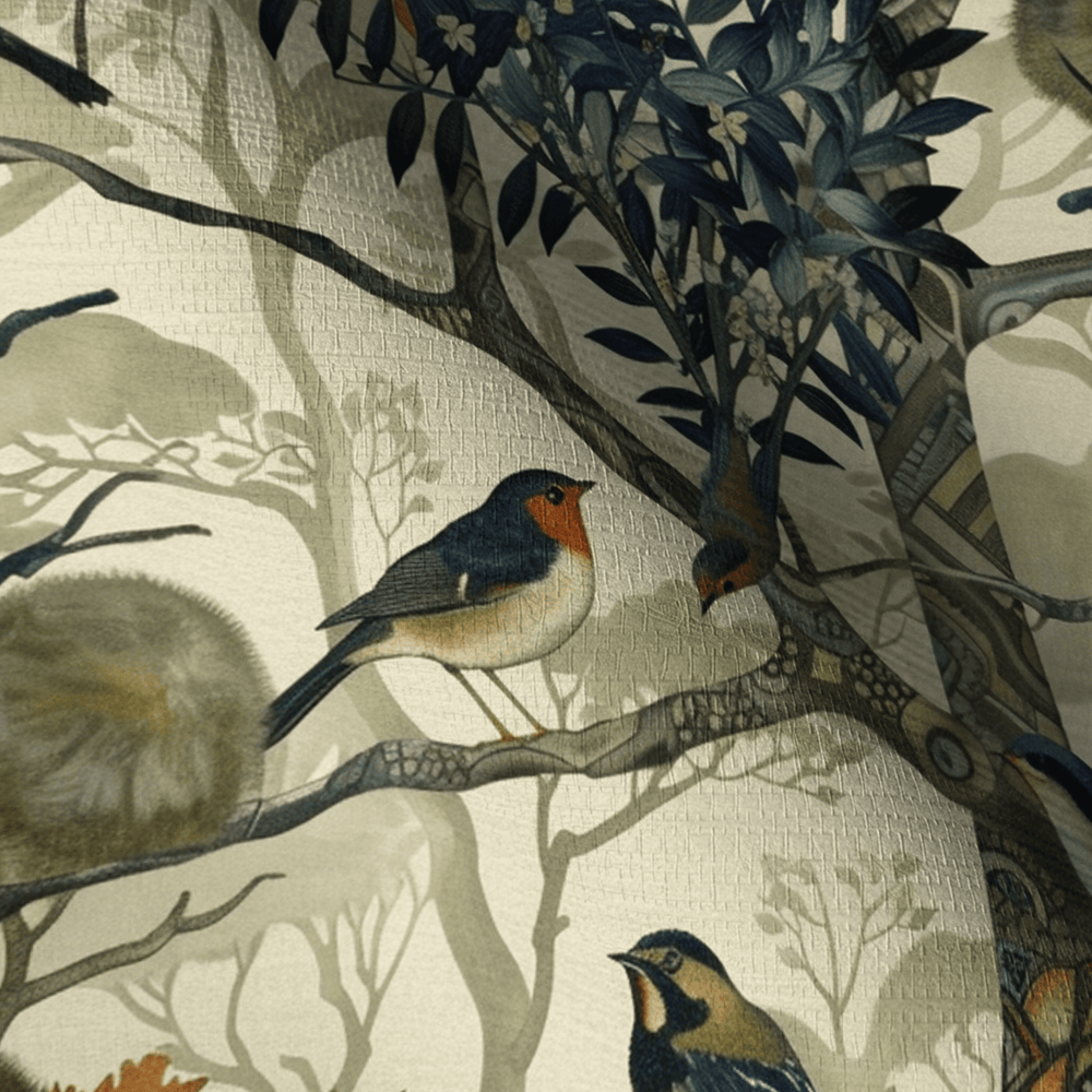 Songbird Canopy Faux Grasscloth Wallpaper - Painted Paper