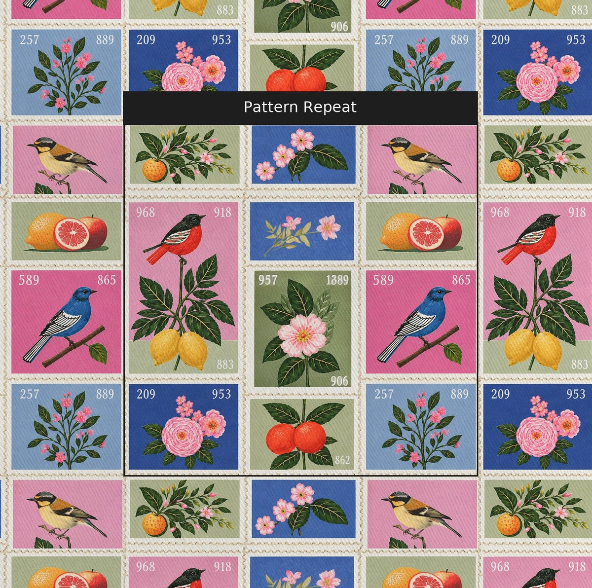 Songbird Stamps Update - Fabric - Painted Paper