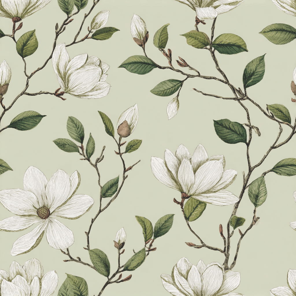 Southern Magnolias Wallpaper - Painted Paper